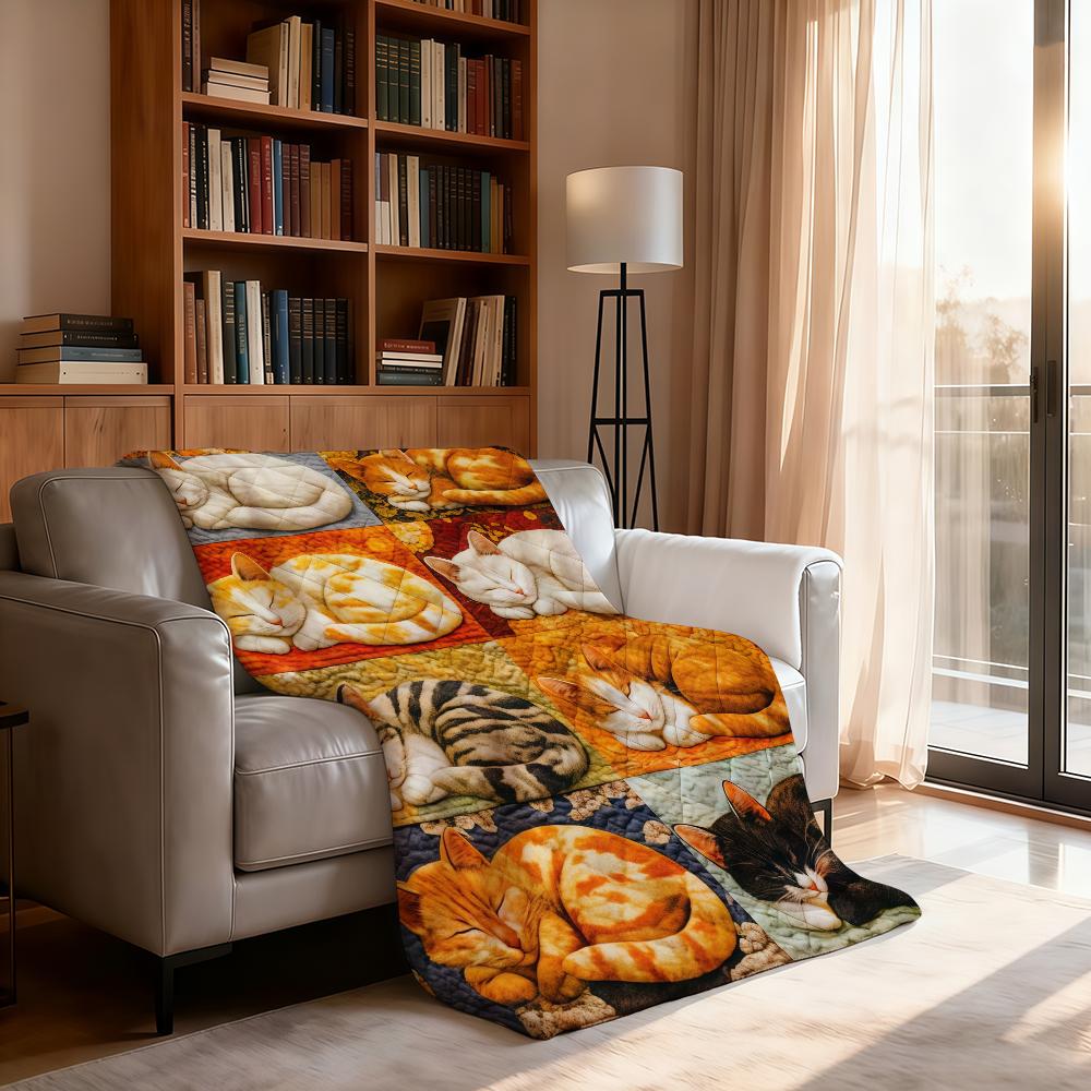 Manta de Estilo Bohemio con Temática de Gatos para Mantita Suave para Picnic Cama Sofá Hogar Dormitorio Acogedora Cálida Cómoda