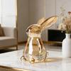 Handmade Artificial Glass Rabbit Statue Figurine Decorative Home Decoration Item For Bedroom Or Workspaces