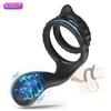 3 In 1 Vibrating Cock Ring Male Vibrator Penis Ring Delay Ejaculation Testicle Massage Perineum Stimulator Adult Sex Toys for Men