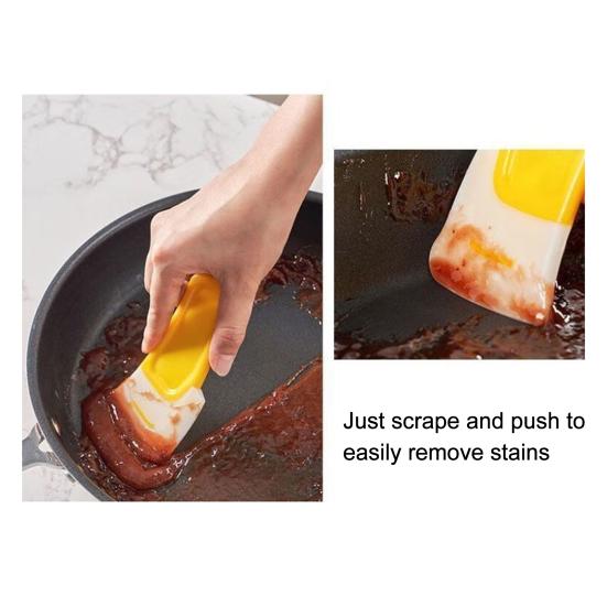 Silicone Pan Scraper Non-Stick Pot Pan Cleaning Tool for Cookware Flexible Scrapers