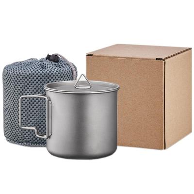 380 ml TA1-Becher aus Titanlegierung für den Außenbereich, mit Netzbeutel, Wasserbecher, Kaffeetasse, Campinggeschirr-Becher-Sets, kreative tragbare Becher