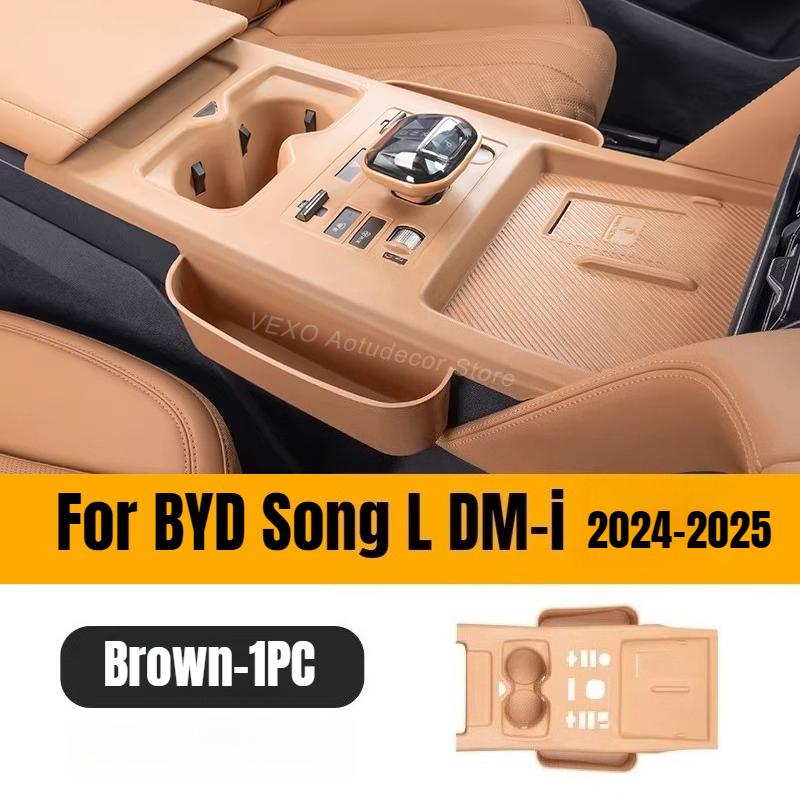 Center Console Mat Silicone Full-coverage for BYD Song L DM-i 2026 2025 2024 Wireless Charging Cup Holder Pad Protector Cover