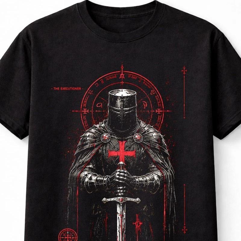 Templar Knight Crusader Gothic Medieval Sword Dark Fantasy Unisex TShirt S