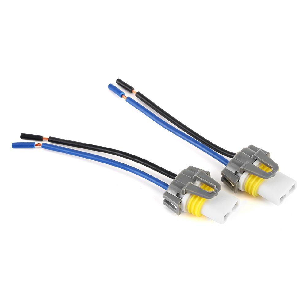 2Pcs 9005 9006 H10 Universal Adapter Wiring Harness Sockets Wire for Headlights Fog Light