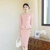 Taluoman Cherry Blossom Pink Seven-Sleeve Blazer Set for Women