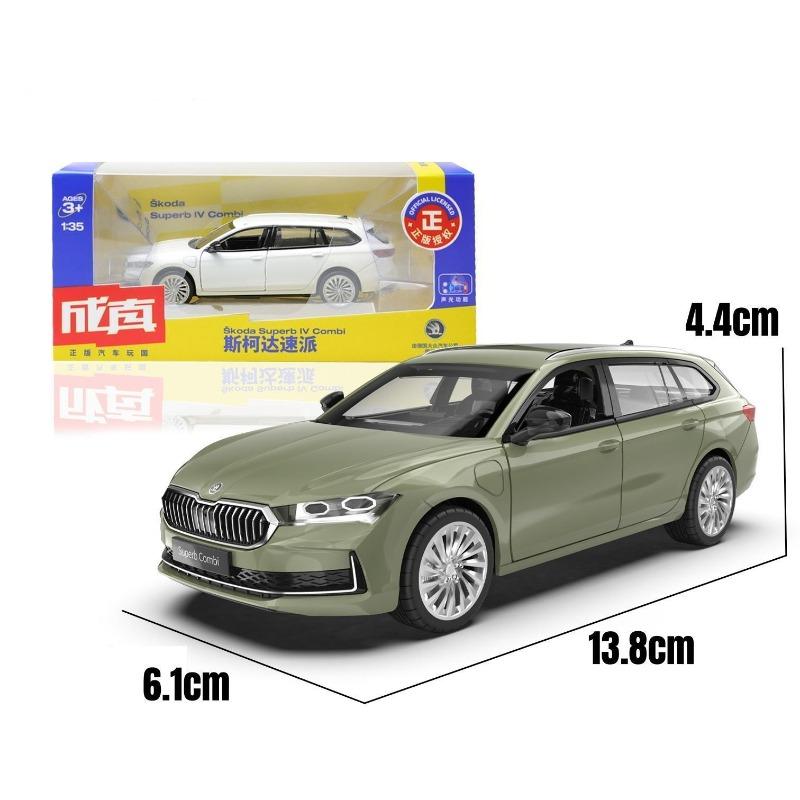 

Simulation Diecast 1/35 Skoda Superb EV Car Model Sound and Light Children Boy Metal Toy Vehicle Gift Collection Miniature Voiture зелёный