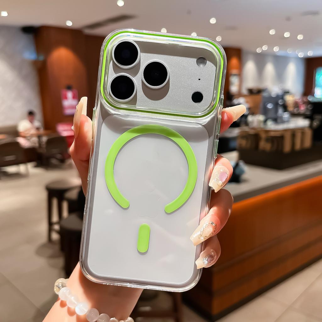 Applicable to iPhone17PROMAX mobile phone case, high transparent question mark magnetic attraction does not yellow, Apple 16/15 hard and anti-drop.