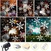 Snowflake Christmas Projector Rotating Christmas Pattern LED Stage Lights Outdoor Holiday Christmas Decoration Snowflake Light