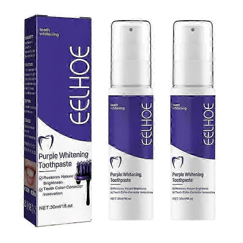 2pcs Tooth Whitening Toothpaste Stain Removal Reduce Yellowing Teeth Color Corrector Cleansing Toothpaste Fresh Oral Care 50ml