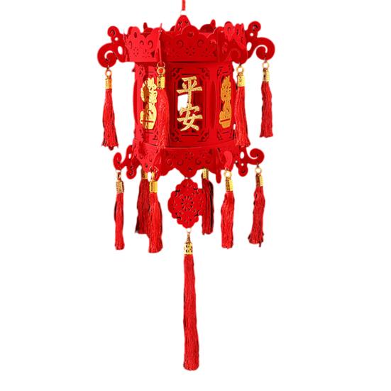 Year of The Horse Lantern Traditional Chinese New Year Decoration with Fabric Hanging Ornament for Door Festive Atmosphere 2026 Spring Festival Decor