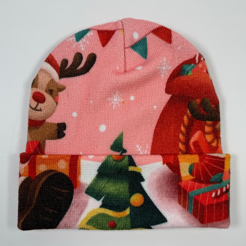 Unisex Acrylic Jacquard Pattern Embroidery Beanie Cap Custom Warm Winter Knit Hats with Digital & Puff Printing for Travel