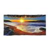Tropical Sunset Beach Towel Microfiber Absorbent Quick Dry Lightweight Sand Free Oversized Towel Stylish for Camping Vacation