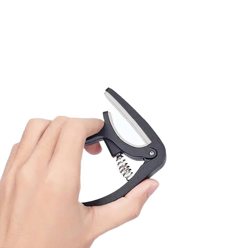 Professional Plastic Guitar Capo for 6-String Acoustic Electric Guitars, Portable Black Clamp Accessory