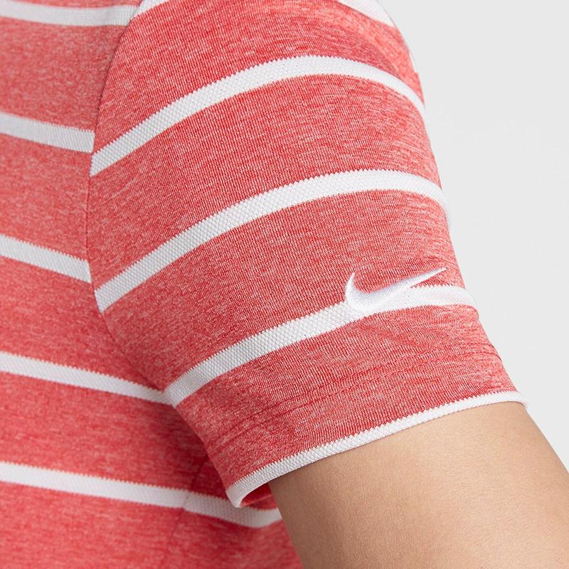 Nike Gestreiftes Sport-Poloshirt Damenoberteile Rot AJ5232-657