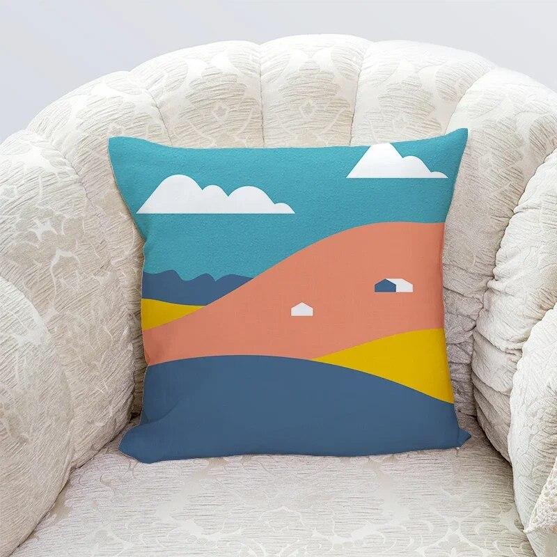 45x45cm Cute Cartoon Series Polyester Hold Pillowcase Kawaii Home Decoration Living Room Sofa Chair Car Bed Cushion Cover