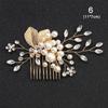 Romantic Hair Jewelry Pearl Leaves Tiara Headpiece Hair Combs Bridal Clips Flower Hair Pin
