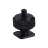 DSLR Camera Double Layer Metal Hot Shoe Mount with 3/8 & 1/4 Locking Flash Screw Base