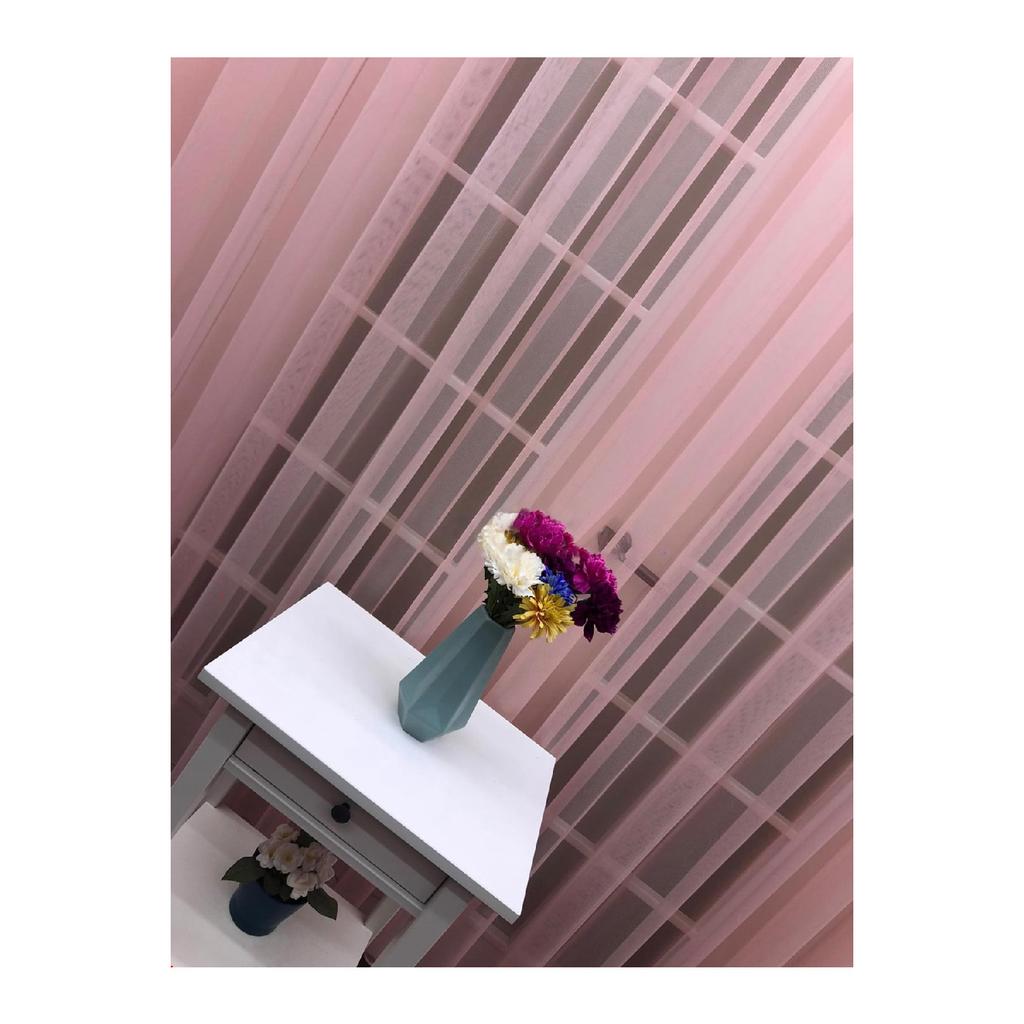 Crown Powder Einfarbiger Tüllvorhang, 1/3 häufiger Flor, einflügelig