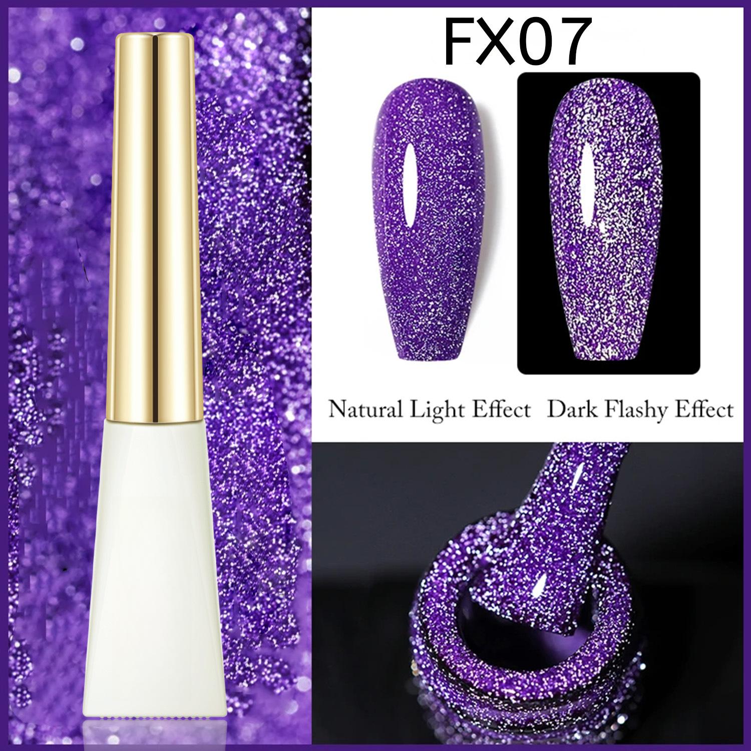 

Светоотражающий гель-лак для ногтей Яркий мерцающий серебристый лазер Полуперманентный нейл-арт Soak Off УФ-гель-лак 07