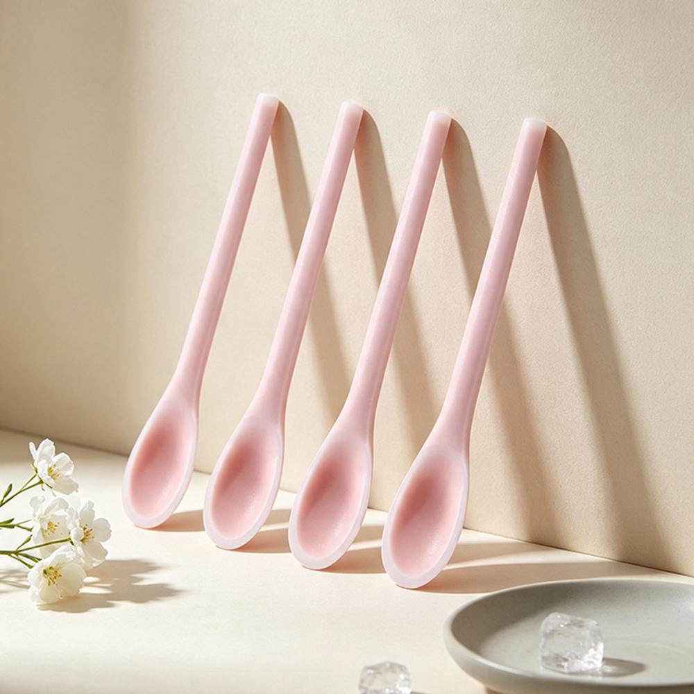 4Pcs Salad Mixing Spoon Nonstick Silicone Cooking Spoon Long Handle Spoon Baking Spoons Salad Stirring Mixing Serving Scoop Cuchara