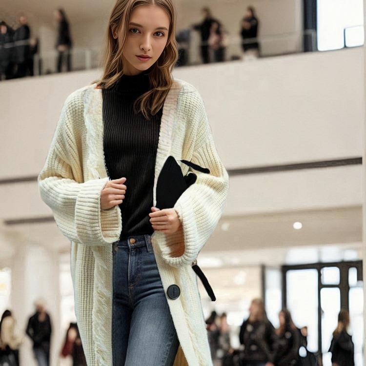 2025 Autumn/Winter European & American Women's Fashion Tassel Knit Cardigan Sweater