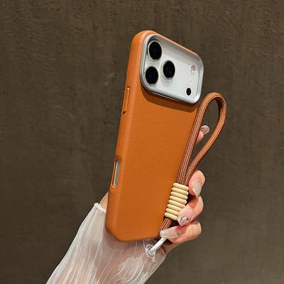 Matte Lichee Soft Silicone Lanyard Phone Case For For Iphone 17 16 15 Pro Max 14 Plus 11 12 13 16e X XS XR Hand Wrist Strap Cover