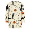 Women's Halloween Print 3/4 Sleeve Loose Fit Casual T-Shirt Round Neck Comfortable Top for Everyday Wear