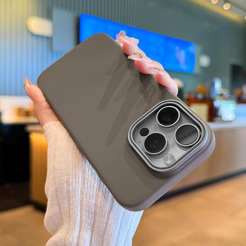 Luxury Matte Sandstone Soild Color Case for iPhone 16 16E 15 14 Plus 13 12 11 Pro Max Soft Silicone Shockproof Bumper Cover Capa