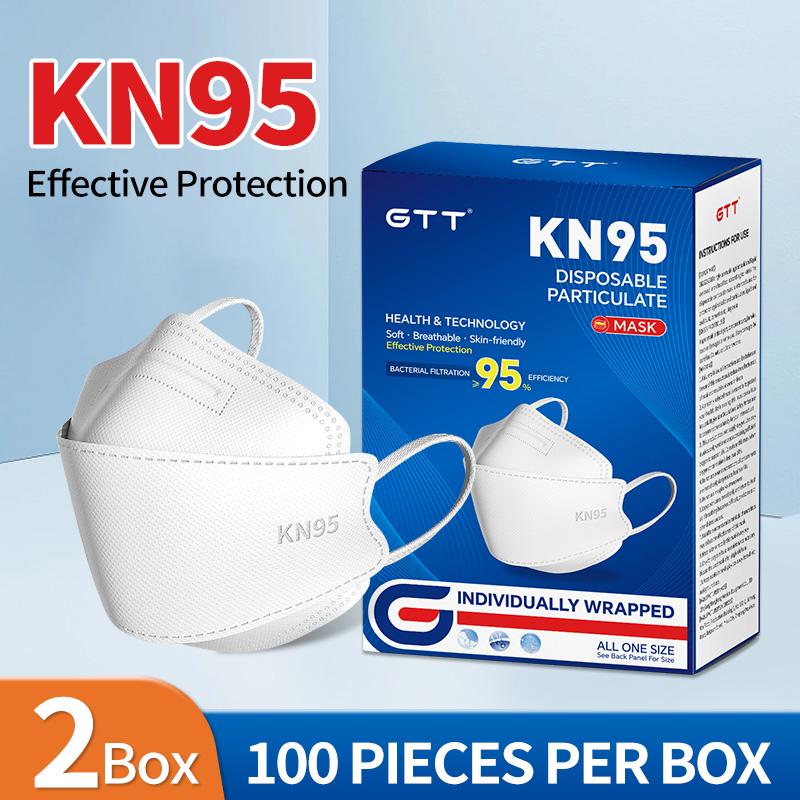 GTT 50/100/200Pcs Disposable Masks KN95 Independent Packaging 4-layer Thickened Filter Dust-proof Protection Fish Shape Mask