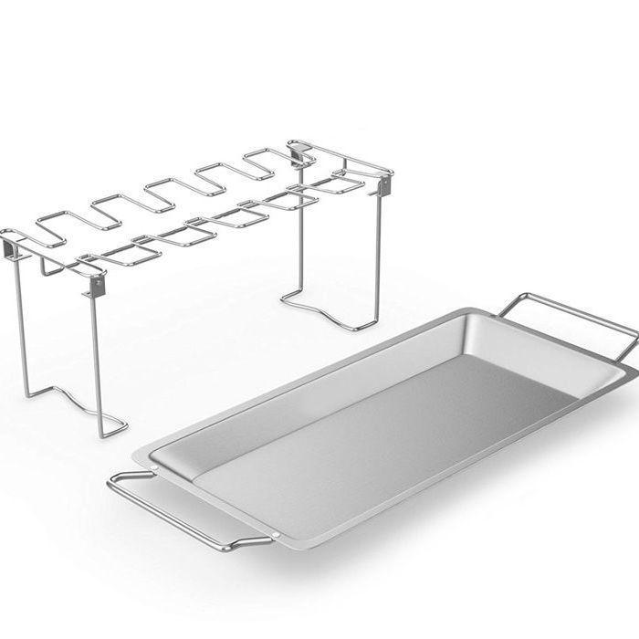 14-Slot Stainless Steel Chicken Leg Roasting Rack for Oven, Smoker, or Grill