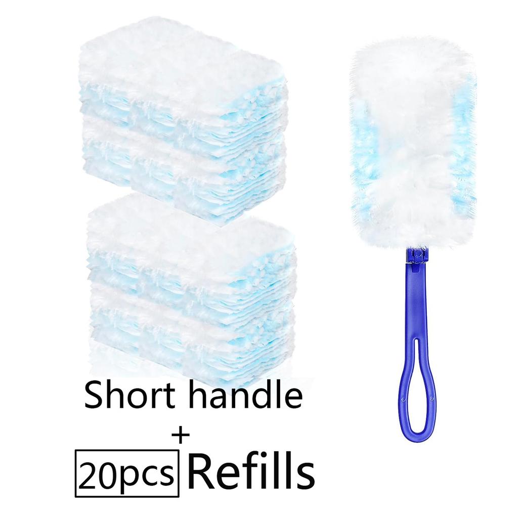 Disposable Electrostatic Duster Brush with Adjustable Handle Replace Refills for Home Office Blinds Car Duster Cleaning Tool