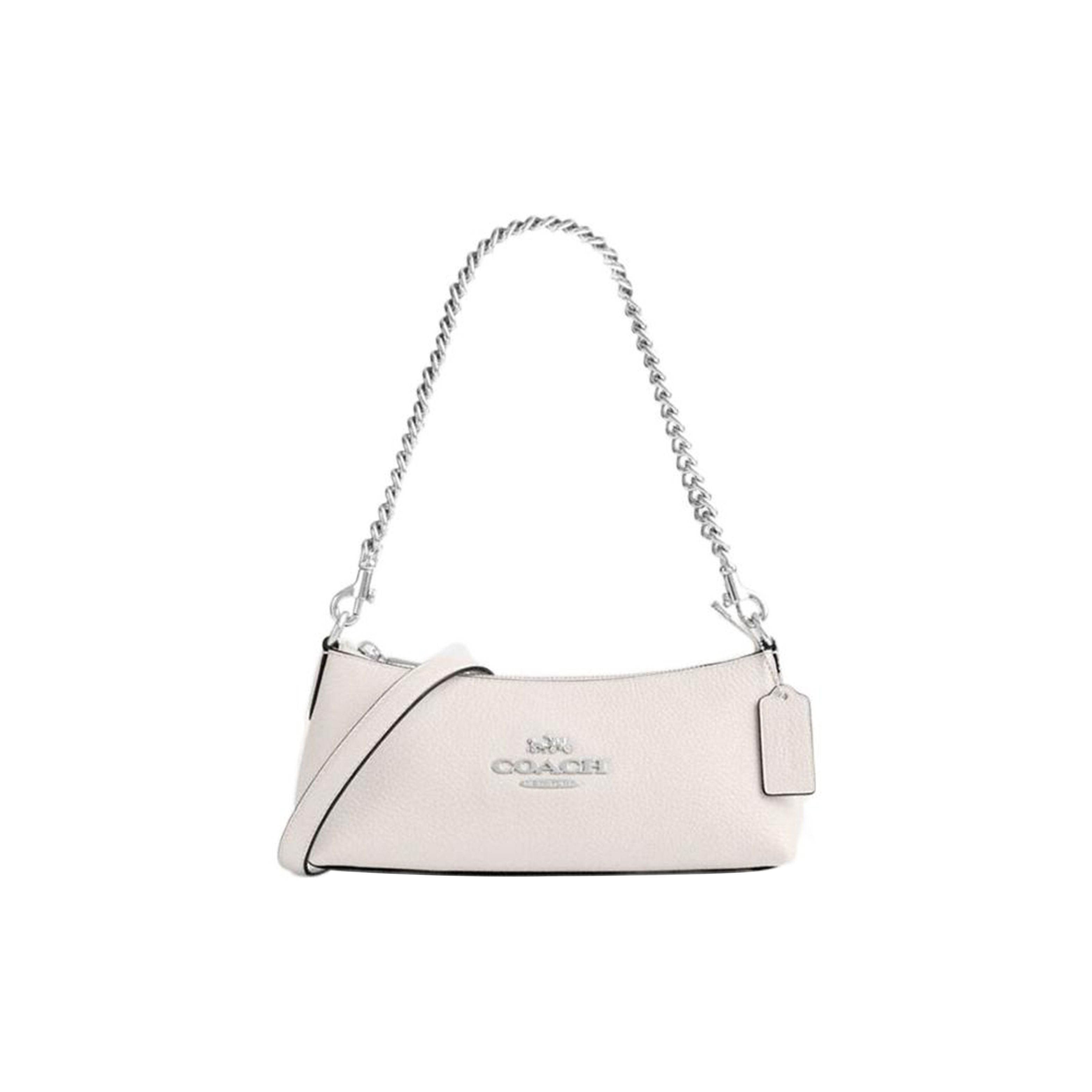 

Coach Charlotte 25 Silver Logo Nameplate Chain Grain Leather Shoulder Bag Women Shoulder Bag White CL407-SVHA Gift Box Set (Basic Set+Yellow Box)