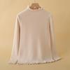 Fashionable and Simple Middle-aged and Elderly Lace Collar Mother Dress Shirt High-sleeved and Wear Within Middle Age