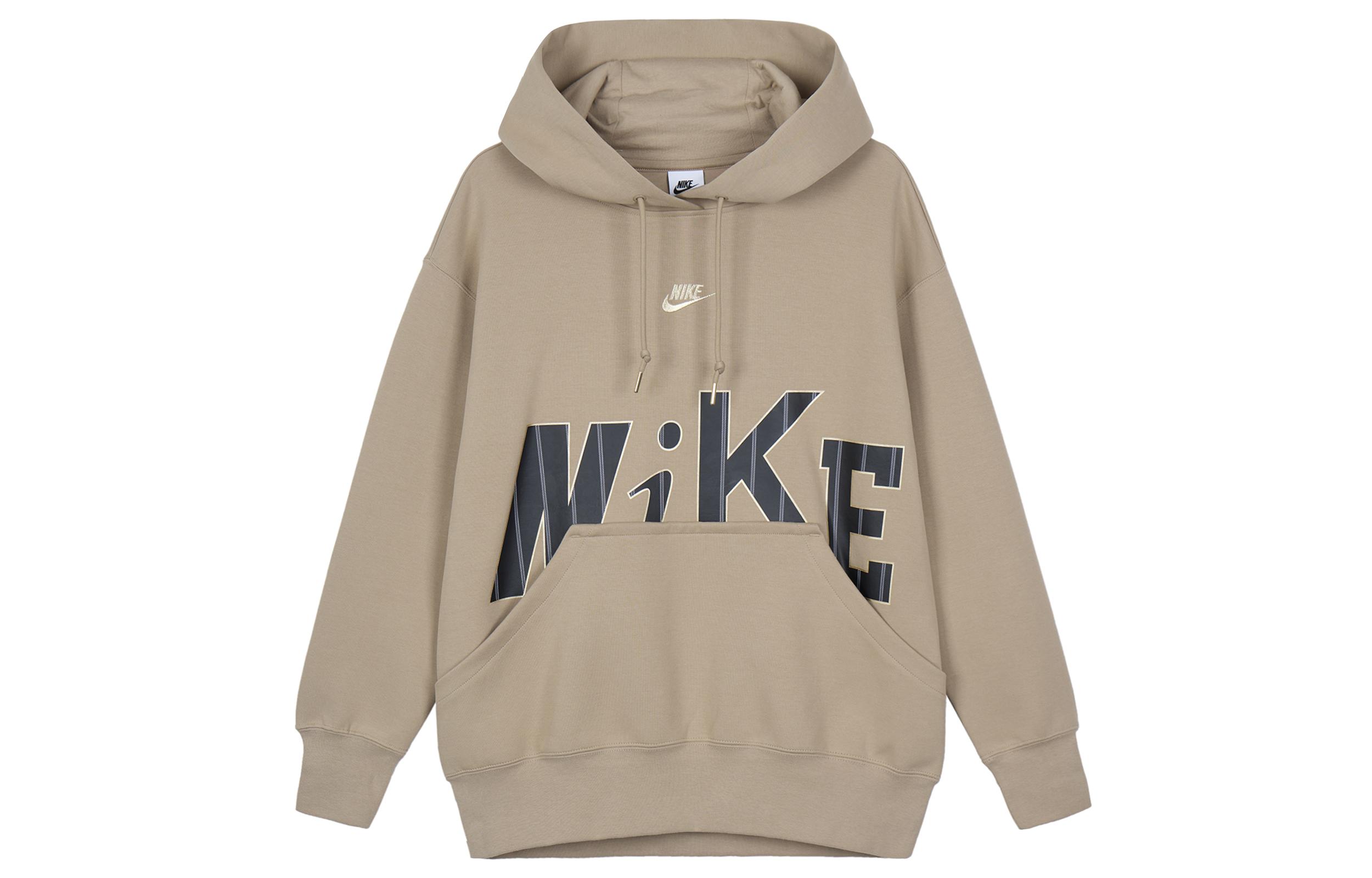 Nike Sweatshirts Women s Khaki Hooded Moderate Regular FV3977-247 L