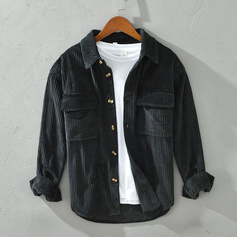 Men's Autumn/Winter Corduroy Long-Sleeve Casual Shirt Jacket