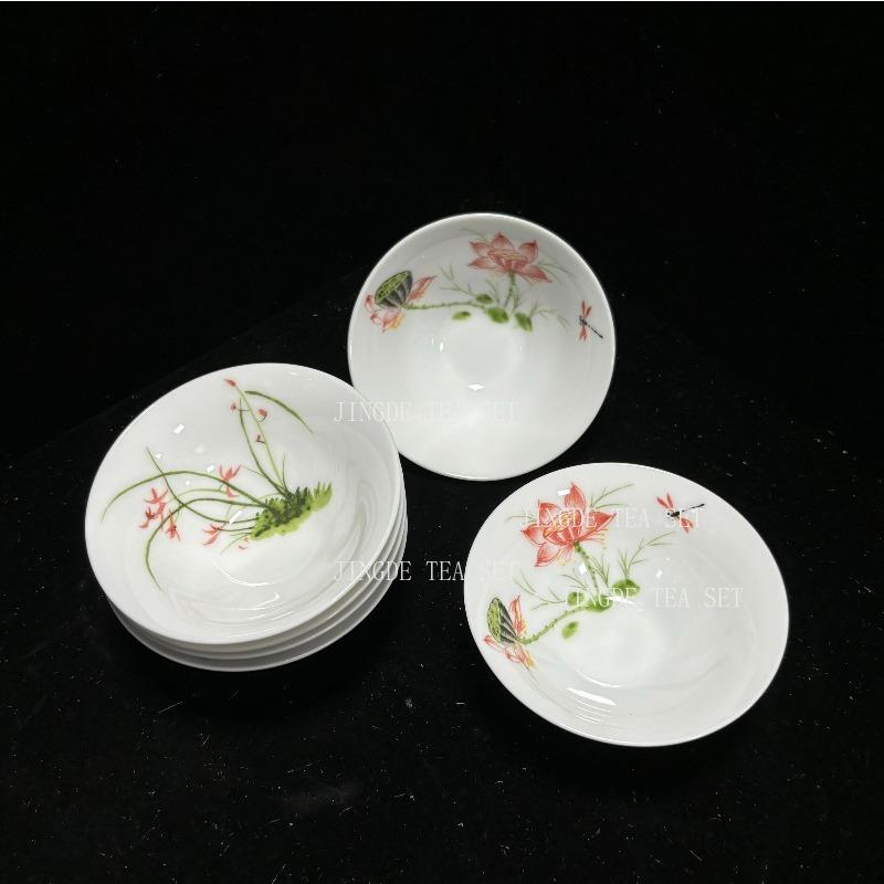 Jingdezhen Dropshipping Tea Set Hand-painted Tea Cup Puer Black Tea Tieguanyin Ceramic Small Cups Chinese Household Teaware