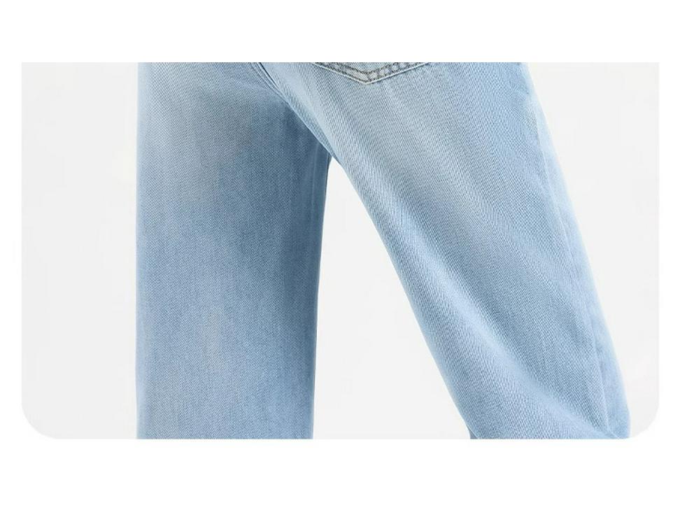 Women's High-Waisted Straight-Leg Jeans - 2025 Hot Style, Ice Silk & Lyocell Fabric, Wide-Leg, Summer Thin