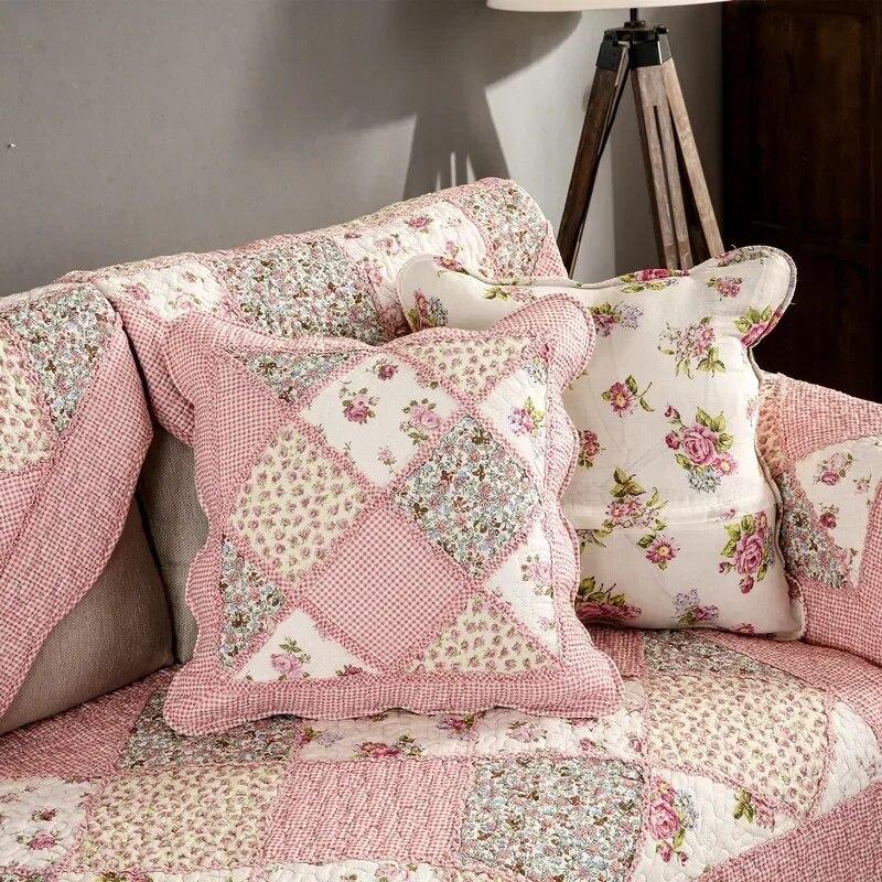 Gird Anti Slip Sofa Cover Cushion Machine Washable Modular Fashionable Sofa Mat Fresh Small Floral Sofa Cushion Cover