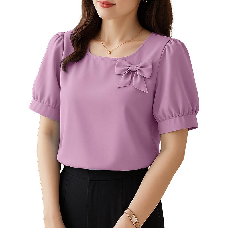 ZANZEA Women Casual Round Neck Summer Short Sleeve Blouse