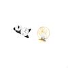 Modern Cute Panda Clock Sculpture Practical Sturdy Home Decor for Living Room Bookshelf Office