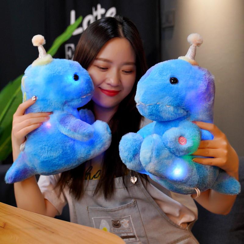 Dinosaur Cartoon Glowing Plush Toy Cute Doll Sleeping Birthday Gift Valentine