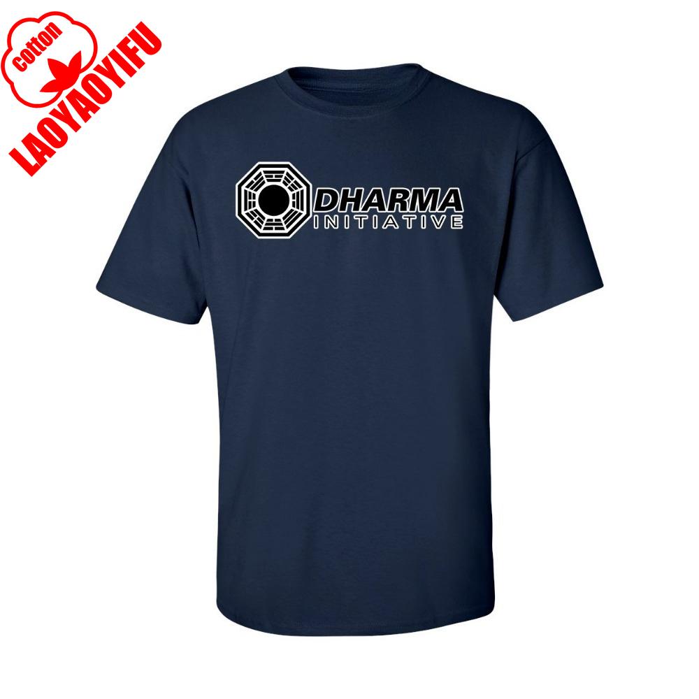 

Футболка Dharma Initiative Футболка Lost Летняя Дышащая Футболки Ностальгия Ретро Уличная Мода Топы Высококачественные Хлопковые Топы 4XL