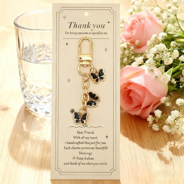 Practical Butterfly Keychain Metal Construction Secure Closure for Keys and Bag Decors Everyday Convenience and Style