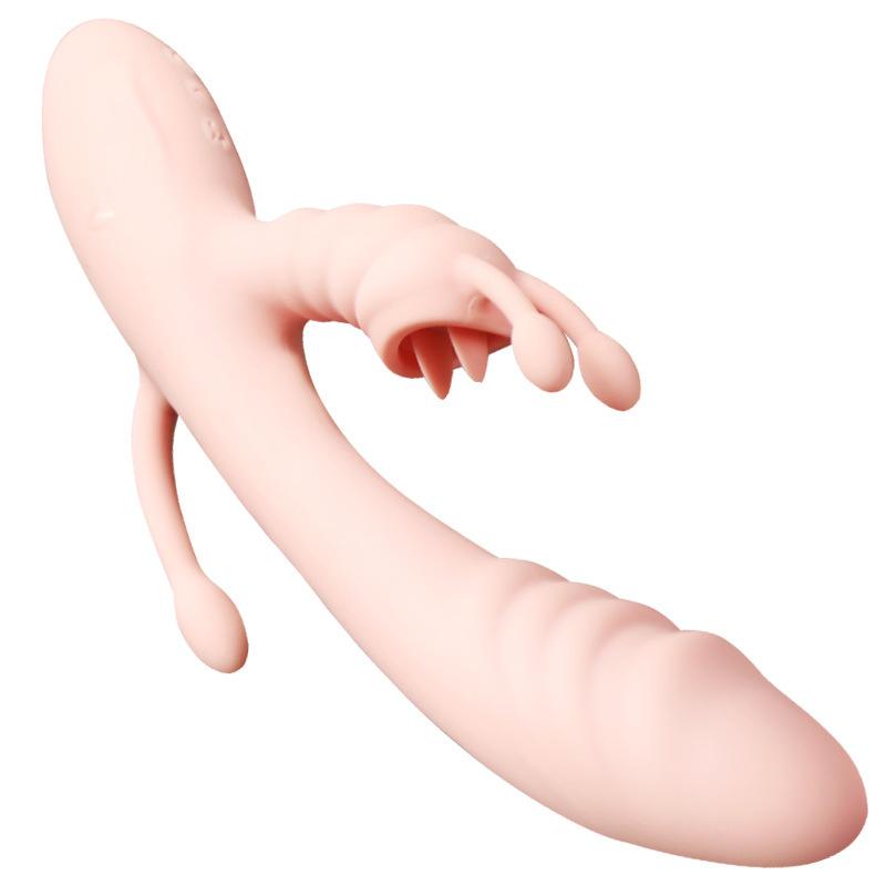 5 In 1 Female Heated Dildo Vibrator Vaginal Massage G Spot Rabbit Vibrator Anal Pussy Stimulator Adult Female Sex Toys Sex Store