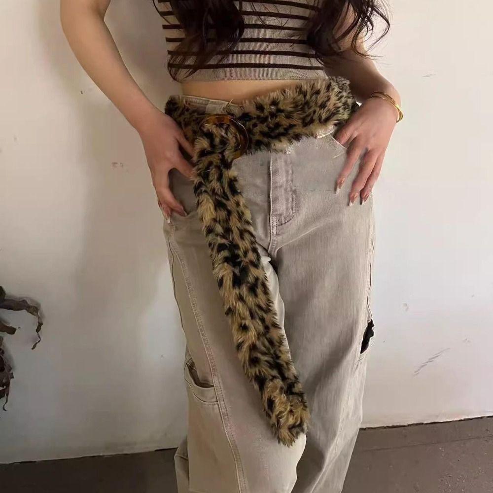 Jeans Decor Plush Tassels Waistband Resin Buckle Jazz Dance Costumes Accessory  Ladies