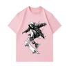 Mens 100% Cotton Crew Neck Short Sleeve T-shirt, Cool Skull Skeleton Skateboard Street Style Graphic Print Casual Comfortable Tees for Daily Wear