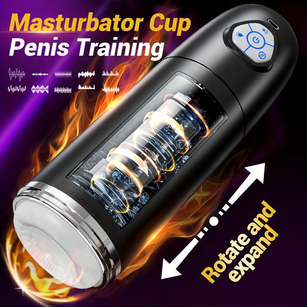 Automatic Male Masturbator Penis Pump With 10 Rotating Thrusting Modes Blowjob Pocket Pussy Sex Machine Adult Toy Male Vibrator