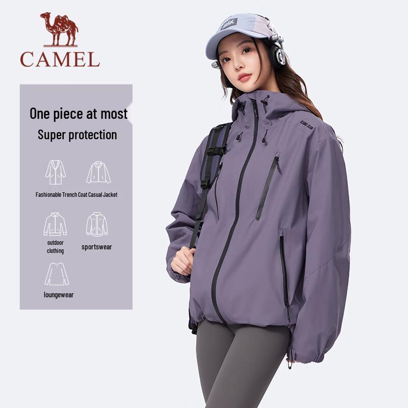 Camel Unisex All-Terrain 3-Proof Water-Resistant Outdoor Hooded Jacket C35CR0Q0019