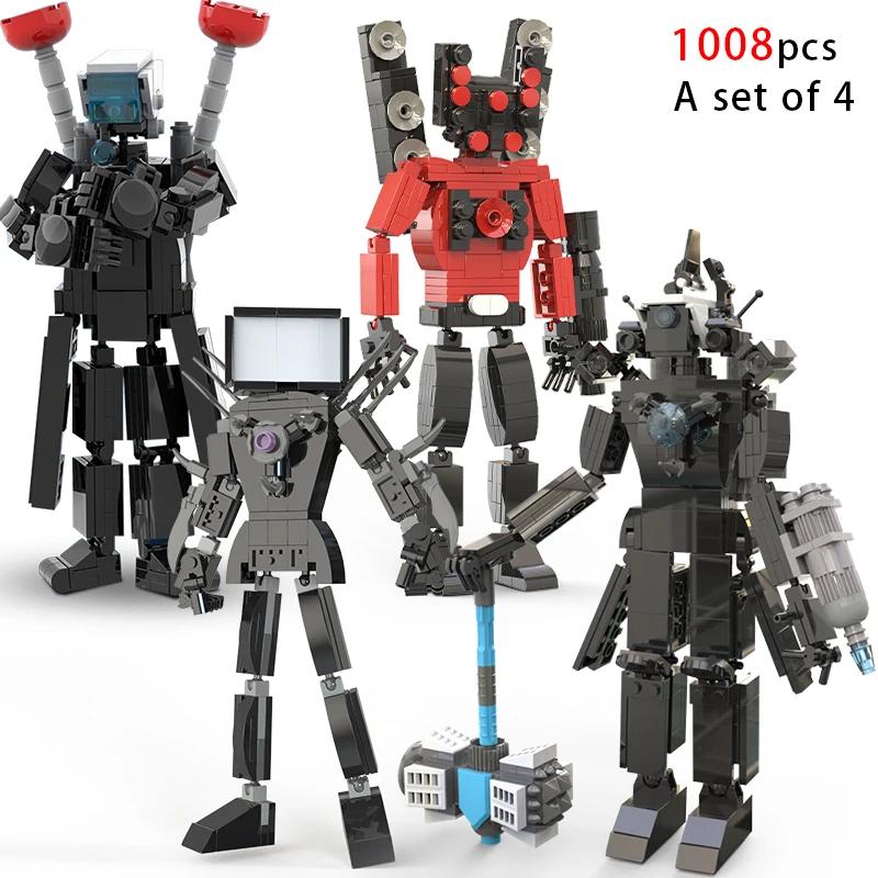 MOC Skibidi Toilette Bausteine Set Titan Speakerman Cameraman Tvman Steine DIY Modell Spielzeug für Kinder Neujahrs Geburtstagsgeschenke