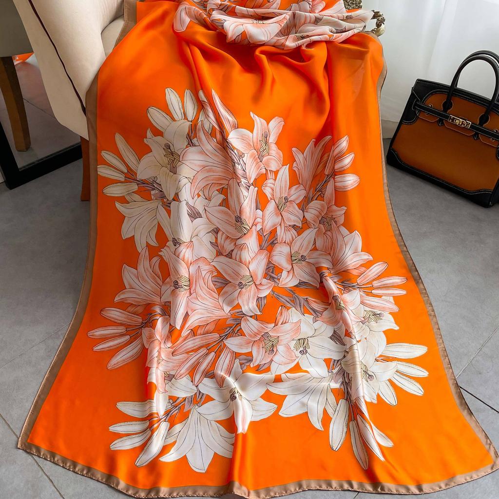 High-quality Luxurious Silk Scarves Headband Scarfs Neck Scarf For Women Chain Silk Scarf Women's Decorative Shawl